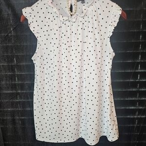 Adrianna Papell Black and White Ruffle Blouse